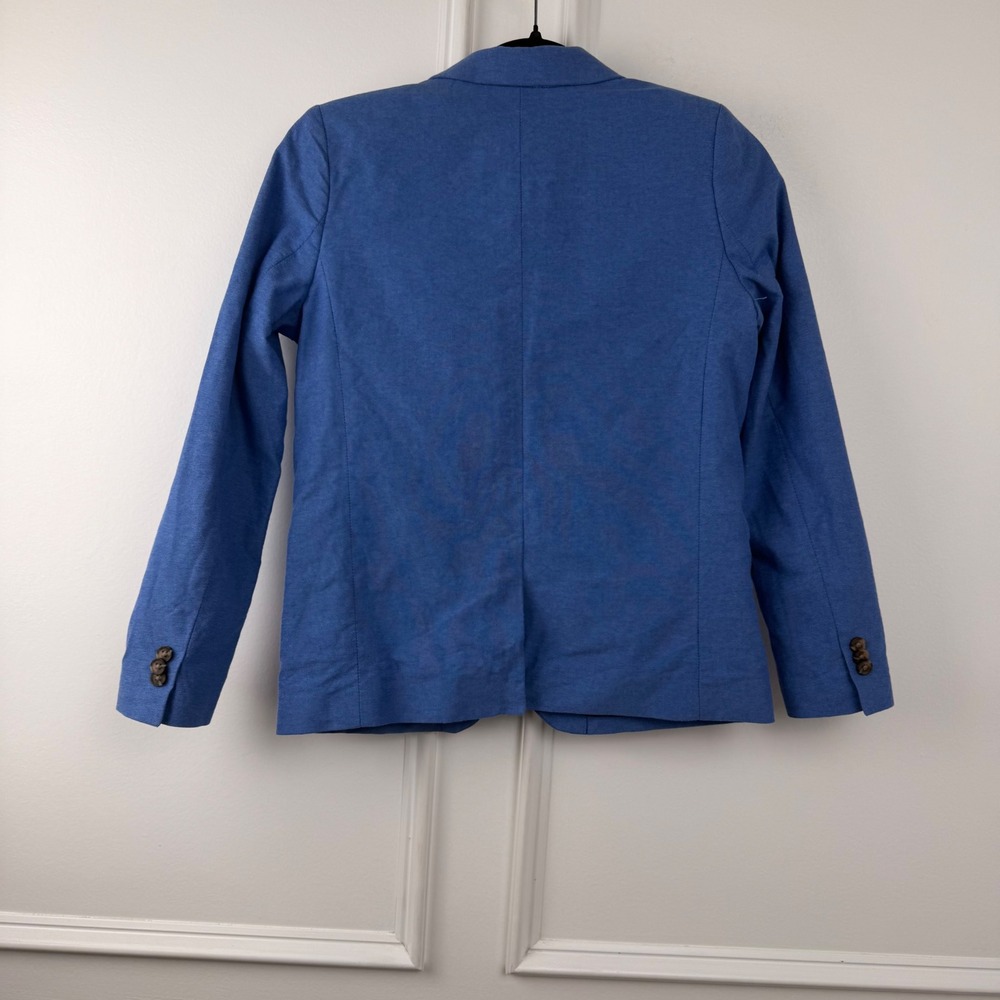 HM Boys Blue Cotton Blazer Suit Jacket Size 10 Notch Lapel Two Button Formal - Picture 2 of 4